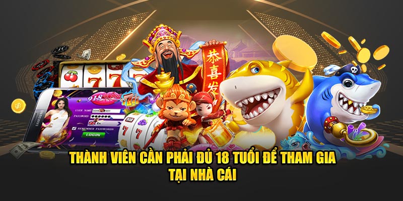 Thành viên cần phải đủ 18 tuổi để tham gia tại nhà cái